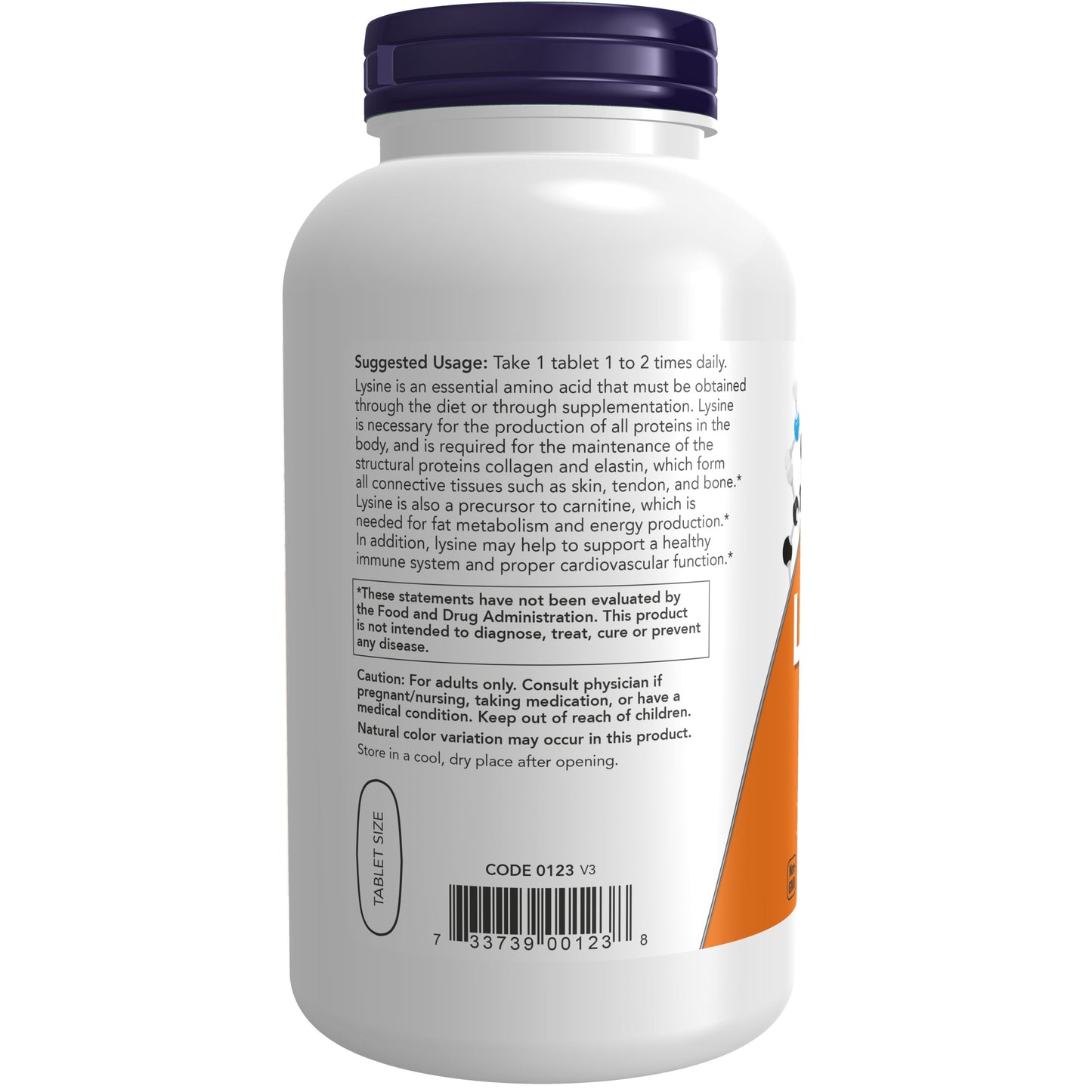 Supplements, L-Lysine (L-Lysine Hydrochloride) 1,000 Mg, Double Strength, Amino Acid, 250 Tablets