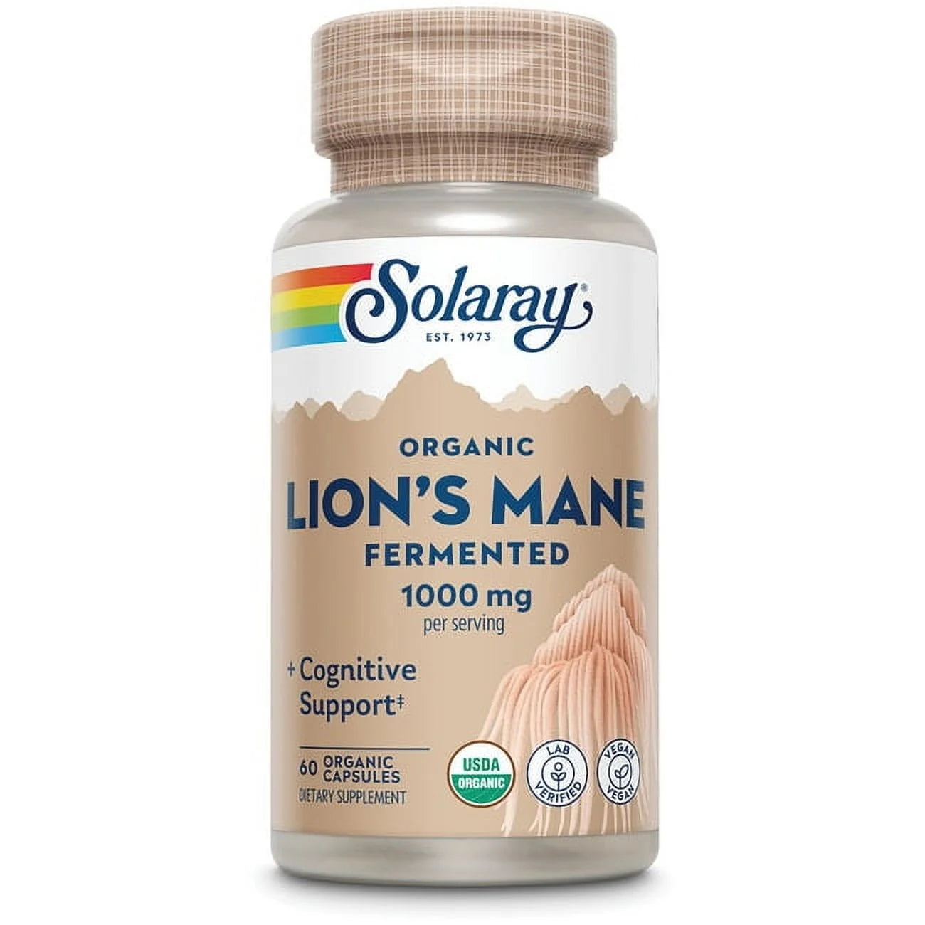 Fermented Lion’S Mane Mushroom | Healthy Brain Function, Mental Focus & Immune Support | 60 Vegcaps, 30 Serv