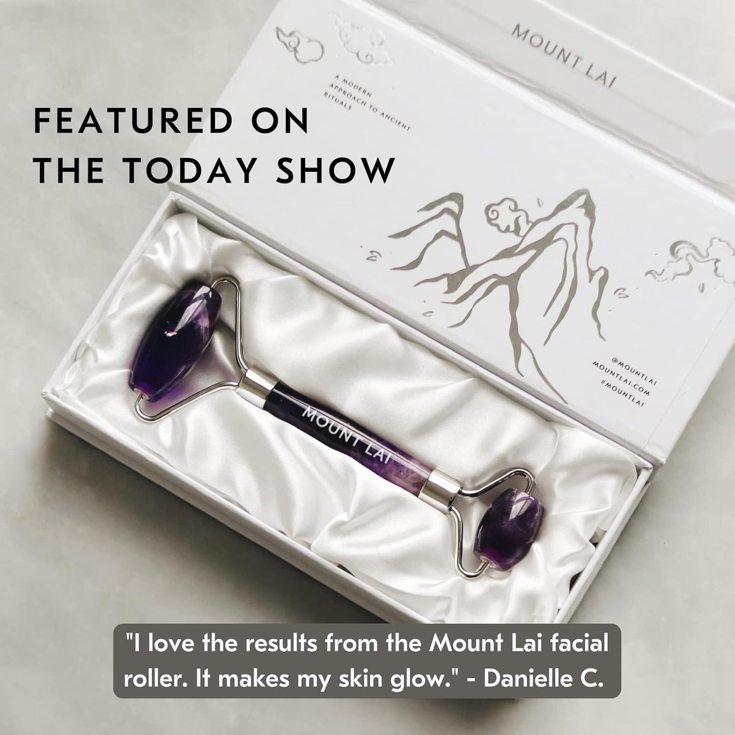 De-Puffing Amethyst Face Roller Massager, a Daily Skin Care Ritual, an Act of Self Care, Facial Roller Massager to De-Puff, Soothe and Calm Irritated and Sensitive Skin