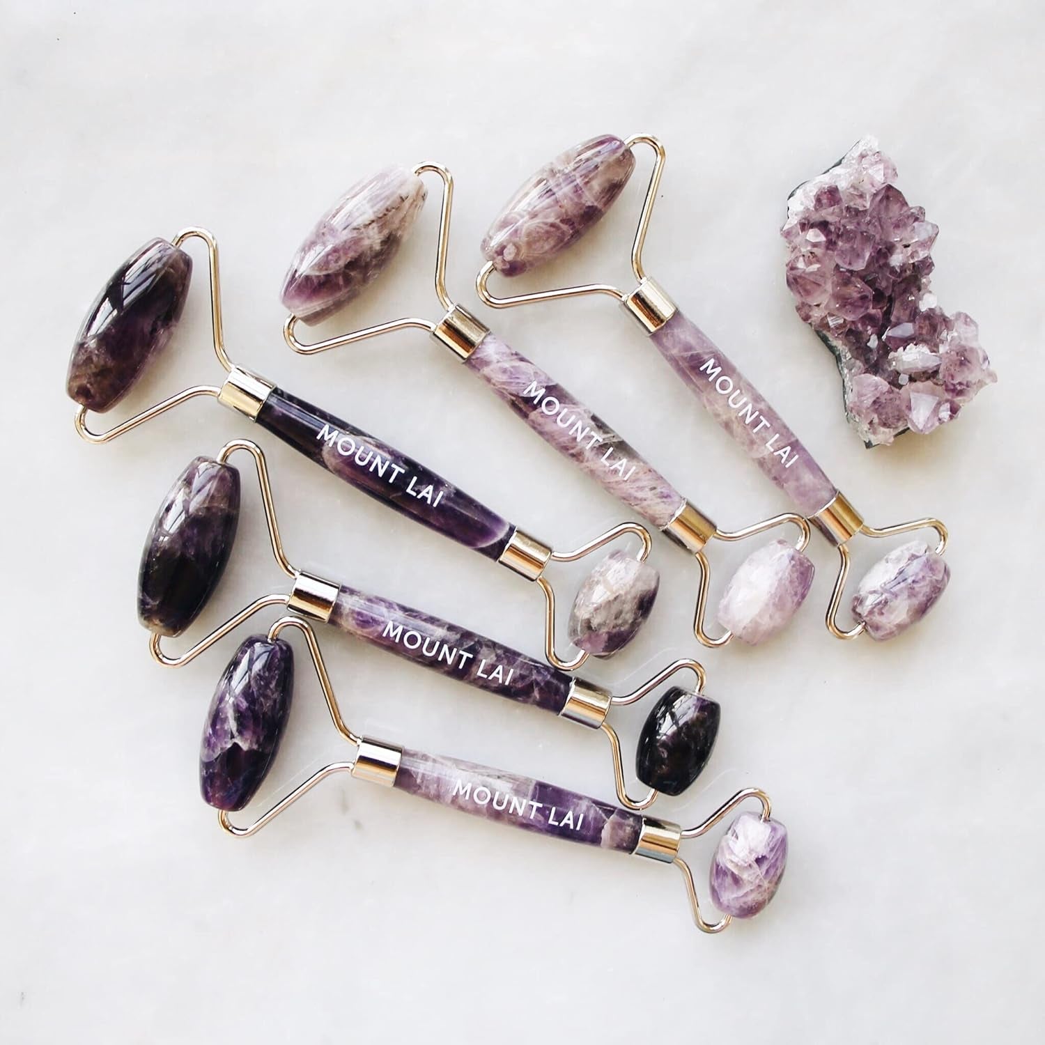 De-Puffing Amethyst Face Roller Massager, a Daily Skin Care Ritual, an Act of Self Care, Facial Roller Massager to De-Puff, Soothe and Calm Irritated and Sensitive Skin